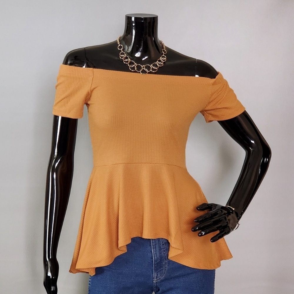 Peplum Top Camel